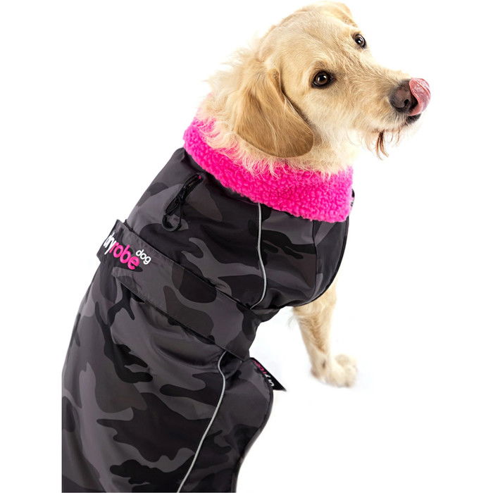 2024 Dryrobe Dog Coat V3 DRV3 - Black Camo / Pink